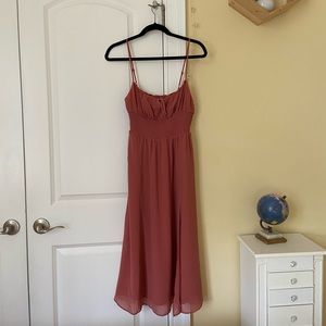 Women's Dusty Rose Spaghetti Strap Midi Dress